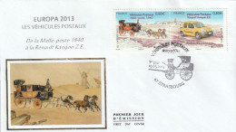 2013 " EUROPA : LES VEHICULES POSTAUX " Sur Enveloppe 1er Jour Sur Soie N° YT 4749 4750. Parfait état FDC à Saisir !!! - 2013