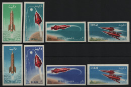 Dubai 1964 - Mi-Nr. 71-78 B ** - MNH - Ungez. / Imp - Raumfahrt / Space - Dubai