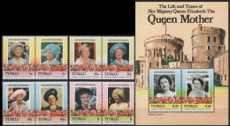 Tuvalu 1985 - Mi-Nr. 308-315 & Block 10 ** - MNH - Queen Mum - Tuvalu