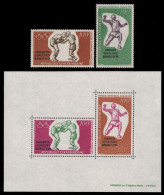 Zentralafrikanische Rep. 1972 - Mi-Nr. 289-290 & Block 8 ** - MNH - Olympia - Centrafricaine (République)