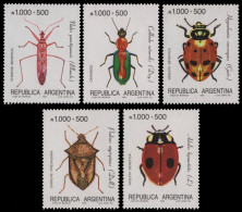 Argentinien 1990 - Mi-Nr. 2023-2027 ** - MNH - Insekten / Insects - Ongebruikt