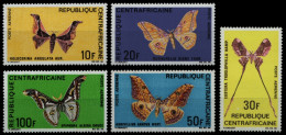 Zentralafrikanische Rep. 1969 - Mi-Nr. 183-187 ** - MNH - Schmetterlinge - Centrafricaine (République)