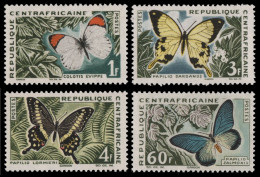 Zentralafrikanische Rep. 1963 - Mi-Nr. 42-45 ** - MNH - Schmetterlinge - Centrafricaine (République)