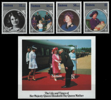 Samoa 1985 - Mi-Nr. 565-568 & Block 35 ** - MNH - 85. Geburtstag Queen Mum - Amerikaans-Samoa