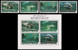 Samoa 1997 - Mi-Nr. 860-863 & Block 62 ** - MNH - Delphine / Dolphins - Amerikanisch-Samoa