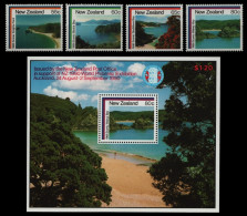 Neuseeland 1986 - Mi-Nr. 964-967 & Block 8 ** - MNH - Natur - Unused Stamps