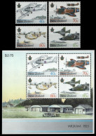 Neuseeland 1987 - Mi-Nr. 992-995 & Block 10 ** - MNH - Flugzeuge / Airplanes - Unused Stamps