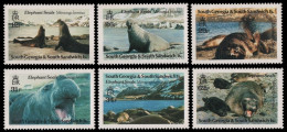 Süd-Georgien 1991 - Mi-Nr. 192-197 ** - MNH - See-Elefant / Sea Elephant - Zuid-Georgia