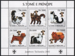 São Tomé & Príncipe 2003 - Mi-Nr. 2112-2117 ** - MNH - Katzen, Hunde - Scouts - Sao Tome Et Principe