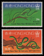 Hongkong 1977 - Mi-Nr. 329-330 ** - MNH - Jahr Der Schlange - Unused Stamps
