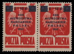 Polen 1947 - Mi-Nr. 452 ** - MNH - Paar - Ski-Zakopane - Neufs