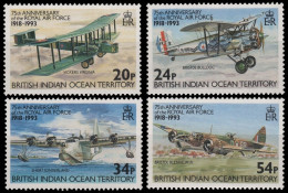 BIOT 1993 - Mi-Nr. 136-139 ** - MNH - Flugzeuge / Airplanes - British Indian Ocean Territory (BIOT)