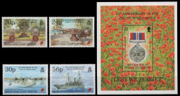 BIOT 1995 - Mi-Nr. 170-173 & Block 5 ** - MNH - Schiffe - Flugzeuge - Britisches Territorium Im Indischen Ozean