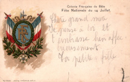 Suisse 1903 - La Colonie Française De Bâle, Fête Nationale Du 14 Juillet - Carte De Correspondance Metz Frères - Collections & Lots
