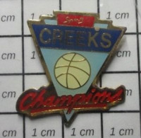 1012A Pin's Pins / Beau Et Rare / THÈME : SPORTS / BALLON DE BASKET CREEKS CHAMPIONS Grand Pin's - Pallacanestro