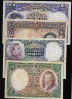 Spain España Espagne 4 BANKONOTE  1931 1935 Very Raros - 1000 Peseten