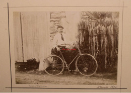 Photo 1894 Hugues Recoura Vélo Bicyclette La Rochette Savoie France Tirage Albuminé Albumen Print Vintage - Lieux