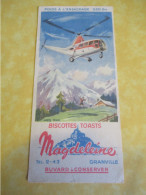 Buvard Ancien /Biscottes Toasts/MAGDELEINE/ Granville/ Hélicoptère En Montagne/Vers 1950-1960        BUV701 - Biscotti