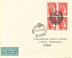 Denmark First SAS Flight Copenhagen - Montevideo Uruguay 30-11-1946 Nice Cover - Covers & Documents