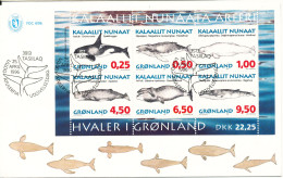 Greenland FDC 25-4-1996 Whales Souvenir Sheet With Cachet - FDC