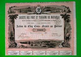 T-CU Societé Port Et Terrains De Matanzas 1882 - Navigation