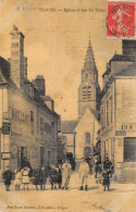 CPA 28 CLOYES / EGLISE ET RUE DU TEMPLE / Cpa Toilée - Cloyes-sur-le-Loir