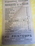 Buvard Ancien /Vêtement/Au PRINTEMPS Pont-Audemer, Beuzeville, Routot, Cormeilles/Nouveautés/ Vers 1920-1940     BUV704 - Textilos & Vestidos