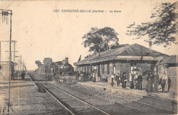 CPA 72 CONNERE BEILLE / LA GARE / TRAIN - Connerre