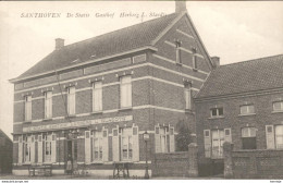 ZANDHOVEN 1909 - DE STATIE - GASTHOF HERBERG J. SLAEDTS - HALTE VAN DE TRAM STOOMTRAM - Zandhoven