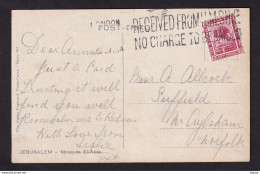 260/31 - EGYPT FOREIGN INTEREST- Viewcard Pictorial Stamp Cancelled In UK Received From H.M Ship -No Charge To Be Raised - 1915-1921 British Protectorate