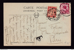 259/31 - EGYPT FOREIGN INTEREST- Viewcard Pictorial Stamp CAIRO 1921 - Taxed By Due Stamp 30 C In PARIS FRANCE - 1915-1921 Britischer Schutzstaat