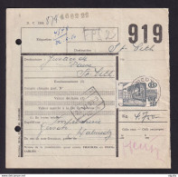 DDAA 756 - CANTONS DE L'EST - Formule De Colis Postal MALMEDY 1950 Vers La Gare De ST VITH - Autres & Non Classés