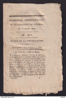 DDAA 543 - Document De 16 Pages Mémorial Administratif Du Département De L' OURTE - 13 Janvier 1809 - 1794-1814 (French Period)