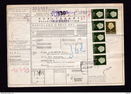 DDAA 750 - NEDERLAND Adreskaart LANDSMEER 1966 Vers Belgie - Petite Etiquette ROOSENDAAL Buitenland + Gare De ESSEN - Spoorwegzegels