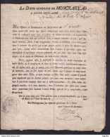 DDAA 541 - Départ. De L'OURTE Diète Générale De MONCRABEAU 1802- Lettres Patentes Pour Dubois, Maitre Des Postes à LIEGE - 1794-1814 (Französische Besatzung)