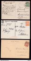 599/37 --  FORTUNES 1919 - Cachet Type Allemand Sur 3 Cartes TP Petit Albert NAMUR NAMEN 1 Du 2/1/19 Au 9/6/19 - Fortune (1919)