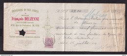 600/37 --  FORTUNES 1919 - Cachet Octogonal ATH CAISSE 1919 S/TP Petit Albert Sur Reçu Imprimerie François Delzenne - Fortuna (1919)