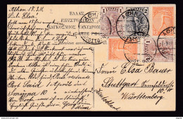 DDCC 399 - GREECE Olympic Games 1906 - Viewcard With Mixed Franking Olympic Stamp With Iptamenos ATHINAI 1911 - Storia Postale