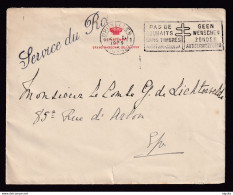 585/37 -- Enveloppe En Franchise Griffe Service Du Roi BXL 1929 - Entete Département Du Grand Maréchal De La Cour - Franchigia