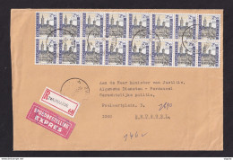 577/37 -- Timbres Touristiques En MULTIPLE (16 X) Sur Enveloppe Reco Expres ZWIJNAARDE 1971  - TARIF 40 F - Briefe U. Dokumente
