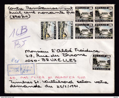 576/37 -- Timbres Touristiques En MULTIPLES Sur Enveloppe BRUXELLES 1971 Contre Remboursement - TARIF 11 F 50 - Storia Postale