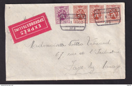 DDCC 571 - Enveloppe En EXPRES TP Lions Héraldiques Gare De NIVELLES Nord 1932 Vers FAYT Lez MANAGE - 1929-1937 Heraldischer Löwe