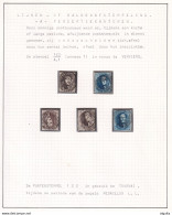 499/37 -- Cachet à Barres 123 A1 (VERVIERS Annexe 1) Sur 4 TP Médaillons ND Et 1 X No 14 , S/ Feuille D' Album. - 1849-1865 Medaillen (Sonstige)