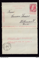 DDBB 897 - CANTONS DE L'EST - Carte-Lettre Grosse Barbe MORESNET Belge 1910 à WELKENRAEDT Heide - Origine Manu. CALAMINE - Cartas-Letras