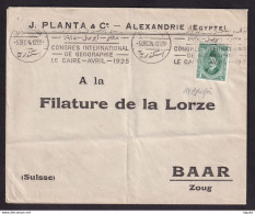 270/31 -- EGYPT Printed Matter - Envelope Fouad Stamp 4 Mills ALEXANDRIA 1924 To BAAR Suisse - UNCOMMON - Cartas & Documentos