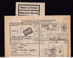 260/36 -  POIDS RECONNU à OOSTENDE Dokken  - Lettre De Voiture Gare OOSTENDE 1927 Vers ESSCHEN - Interet à La Livraison - Otros & Sin Clasificación