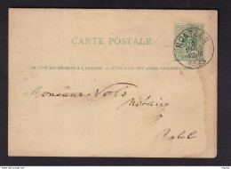 DDBB 611 - CANTONS DE L'EST MORESNET-NEUTRE - Entier Postal MONTZEN 1885 Vers AUBEL - Origine Moresnet-Neutre - Cartes Postales 1871-1909
