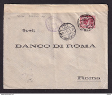 312/31 - EGYPT CIVIL CENSORSHIP WWI - Cover DLR Stamp CAIRO 1915 To ROMA - Scarce Censor Cancel + Martial Law Label - 1915-1921 Protettorato Britannico