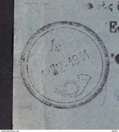 DDCC 246 - CRETE RURAL Posthorn Cancels - Nr 4 From ASTRIKAS (KOLUMBARI) On 1911 Judicial Document - SCARCE CANCEL - Crete