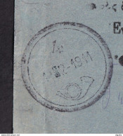DDCC 246 - CRETE RURAL Posthorn Cancels - Nr 4 From ASTRIKAS (KOLUMBARI) On 1911 Judicial Document - SCARCE CANCEL - Crète